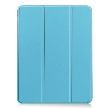 For iPad Air 11 2024 Custer TPU Pure Color 3-Fold Holder Smart Leather Tablet Case(Sky Blue) - iPad Air 11 2024 Cases by buy2fix | Online Shopping UK | buy2fix