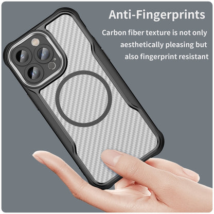 For iPhone 14 Pro Max Carbon Fiber Texture MagSafe Translucent Phone Case(Black) - iPhone 14 Pro Max Cases by buy2fix | Online Shopping UK | buy2fix