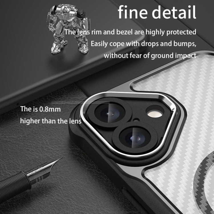 For iPhone 16 Plus Carbon Fiber Texture MagSafe Translucent Phone Case(Purple) - iPhone 16 Plus Cases by buy2fix | Online Shopping UK | buy2fix