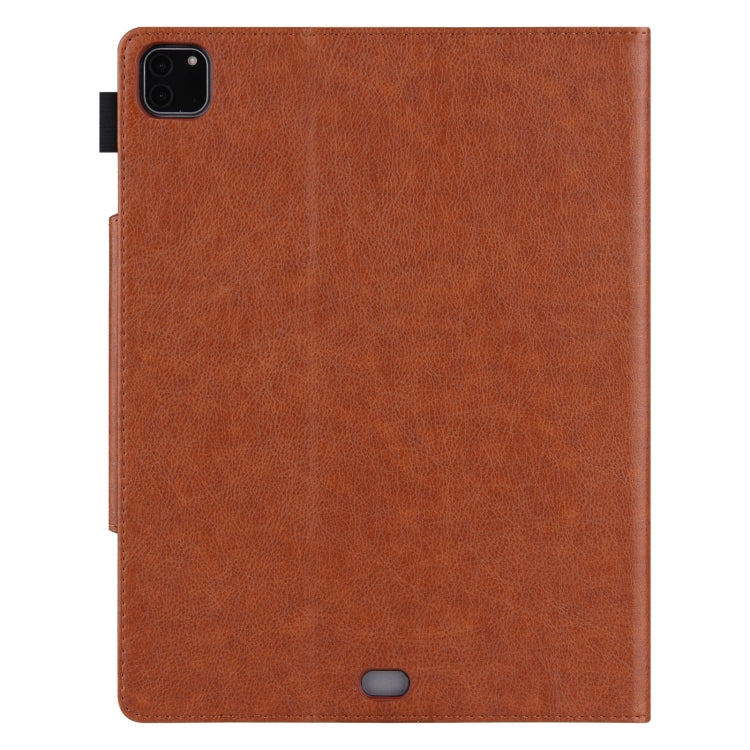 For iPad Pro 11 2024 Solid Color Metal Buckle Leather Smart Tablet Case(Brown) - iPad Pro 11 2024 Cases by buy2fix | Online Shopping UK | buy2fix