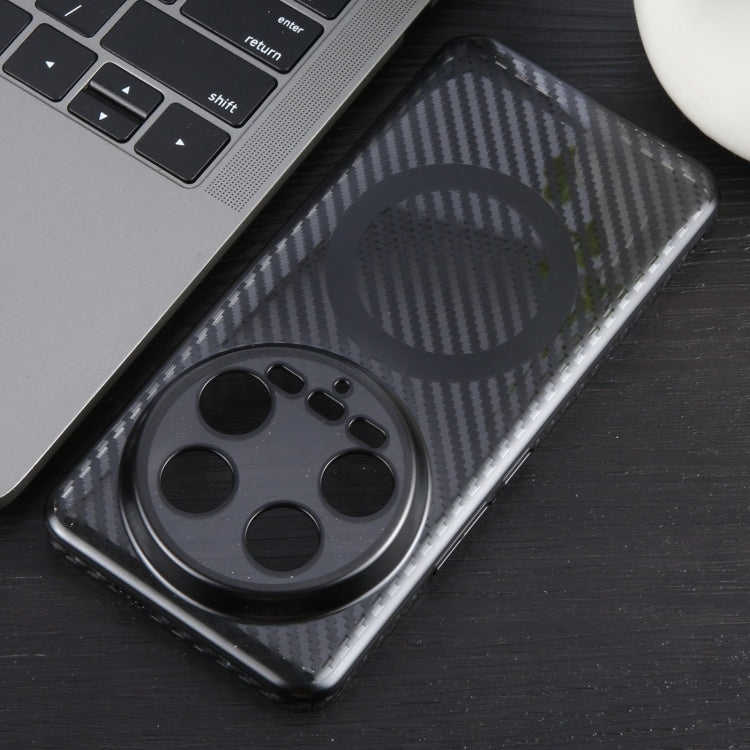 For Xiaomi 14 Ultra 6D Plated Carbon Fiber Clear Magsafe PC Phone Case(Starry Black) - 14 Ultra Cases by buy2fix | Online Shopping UK | buy2fix