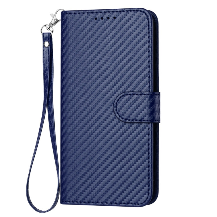 For OnePlus 11 YX0070 Carbon Fiber Buckle Leather Phone Case with Lanyard(Royal Blue) - OnePlus Cases by buy2fix | Online Shopping UK | buy2fix