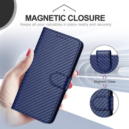 For Motorola Moto G Power 5G 2024 YX0070 Carbon Fiber Buckle Leather Phone Case with Lanyard(Royal Blue) - Motorola Cases by buy2fix | Online Shopping UK | buy2fix