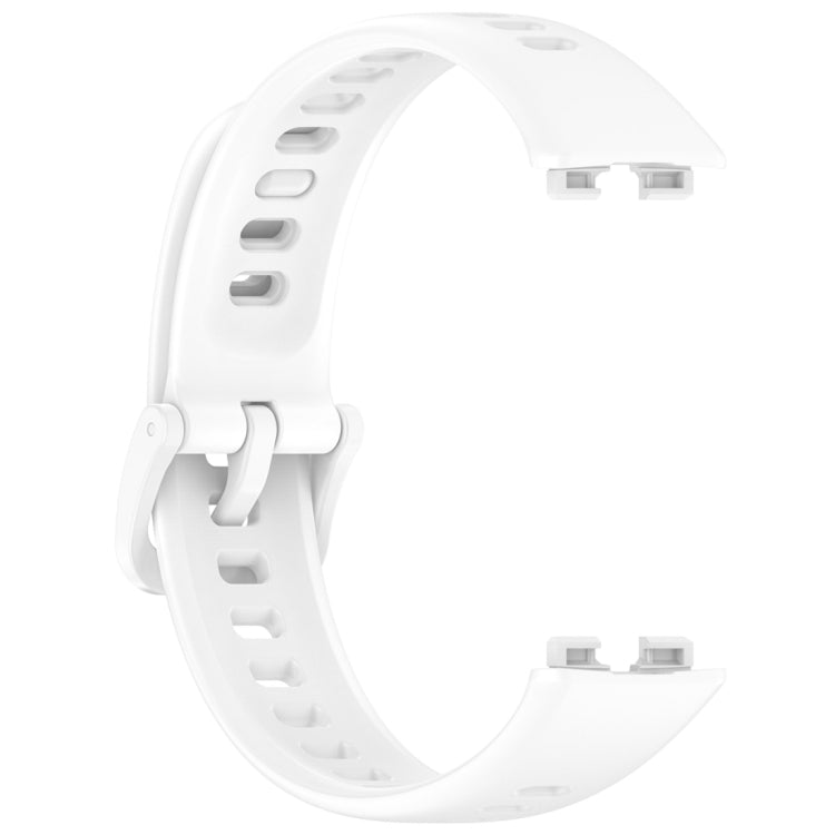 For Huawei Band 9 / 9 NFC / 8 / 8 NFC Nail Button Glossy Silicone Watch Band(White) - Watch Bands by buy2fix | Online Shopping UK | buy2fix