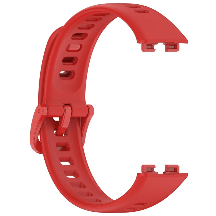 For Huawei Band 9 / 9 NFC / 8 / 8 NFC Nail Button Glossy Silicone Watch Band(Red) - Watch Bands by buy2fix | Online Shopping UK | buy2fix