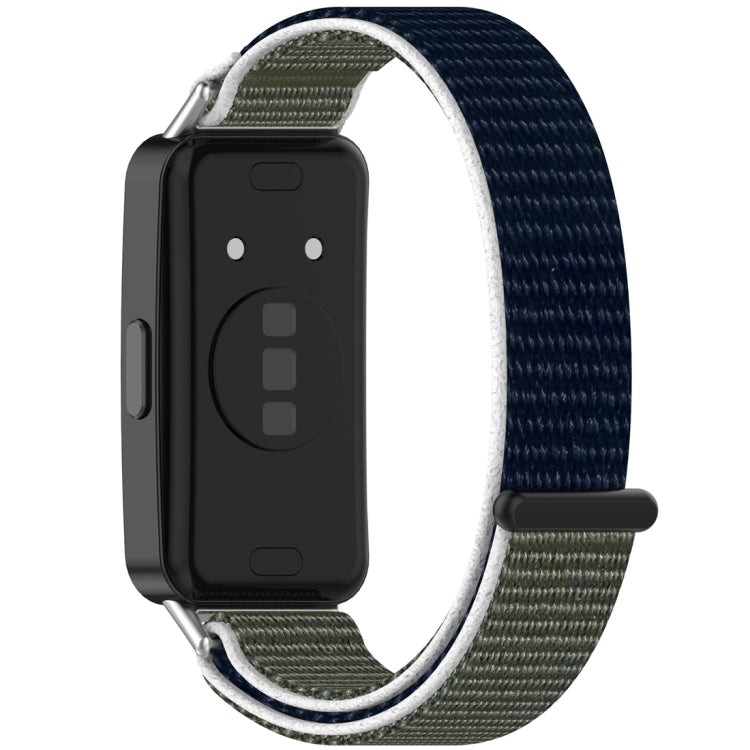 For Huawei Band 9 / 9 NFC / 8 / 8 NFC Nylon Loop Hook and Loop Fastener Watch Band(Grey Blue) - Watch Bands by buy2fix | Online Shopping UK | buy2fix