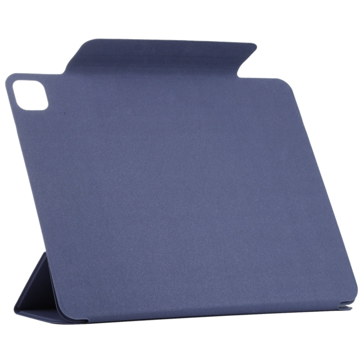 For iPad Pro 13 2024 Double-sided Clip Fixed Buckle Magnetic PU Leather Smart Tablet Case(Dark Blue) - iPad Pro 13 2024 Cases by buy2fix | Online Shopping UK | buy2fix