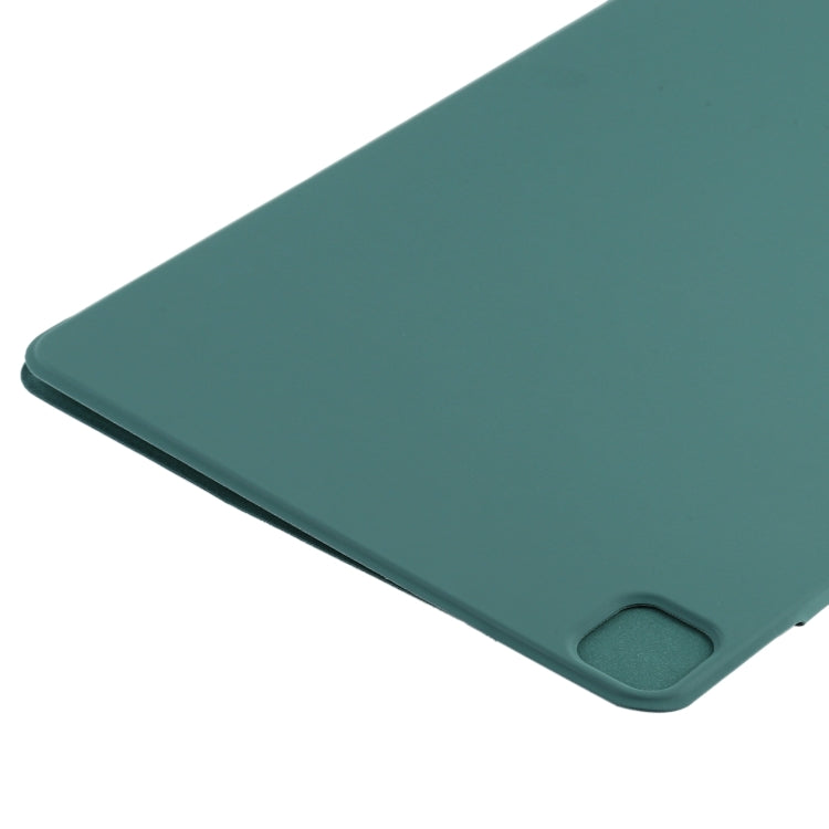 For iPad Pro 13 2024 Double-sided Clip Fixed Buckle Magnetic PU Leather Smart Tablet Case(Dark Green) - iPad Pro 13 2024 Cases by buy2fix | Online Shopping UK | buy2fix