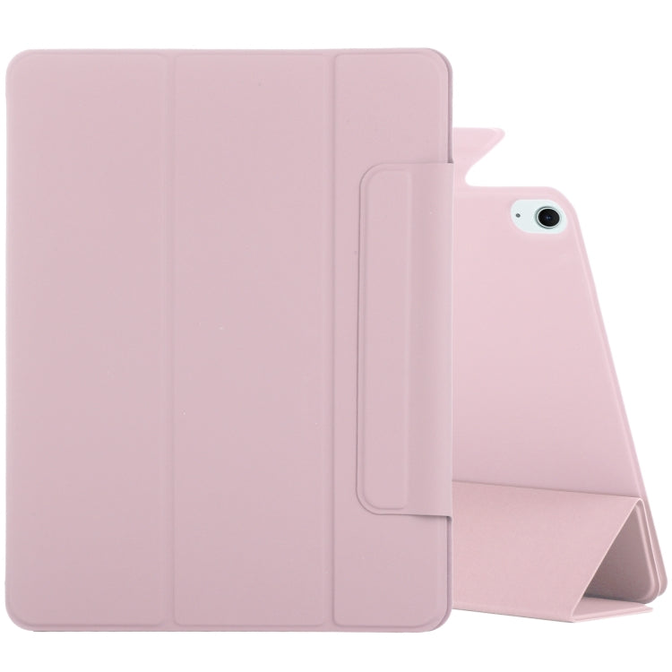 For iPad Air 11 2024 Double-sided Clip Fixed Buckle Magnetic PU Leather Smart Tablet Case(Rose Gold) - iPad Air 11 2024 Cases by buy2fix | Online Shopping UK | buy2fix