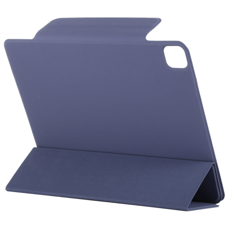 For iPad Pro 11 2024 Double-sided Clip Fixed Buckle Magnetic PU Leather Smart Tablet Case(Dark Blue) - iPad Pro 11 2024 Cases by buy2fix | Online Shopping UK | buy2fix