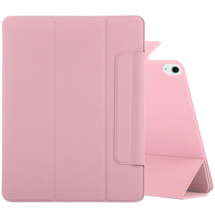 For iPad Air 13 2024 Double-sided Clip Fixed Buckle Magnetic PU Leather Smart Tablet Case(Light Pink) - iPad Air 13 2024 Cases by buy2fix | Online Shopping UK | buy2fix