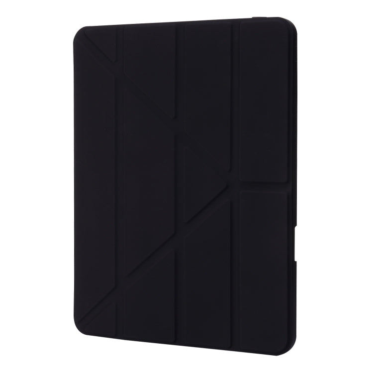 For iPad Pro 11 2024 Deformation Transparent Acrylic Leather Tablet Case(Black) - iPad Pro 11 2024 Cases by buy2fix | Online Shopping UK | buy2fix