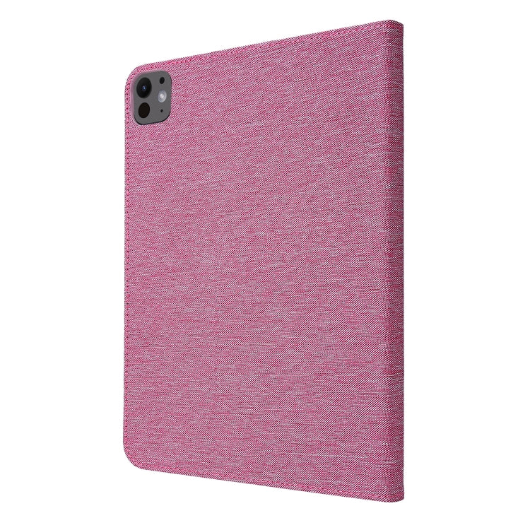 For iPad Air 13 2024 Fabric Leather Tablet Case(Rose Red) - iPad Air 13 2024 Cases by buy2fix | Online Shopping UK | buy2fix