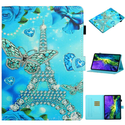 For iPad Pro 11 2024 Coloured Drawing Stitching Smart Leather Tablet Case(Butterfly Tower) - iPad Pro 11 2024 Cases by buy2fix | Online Shopping UK | buy2fix