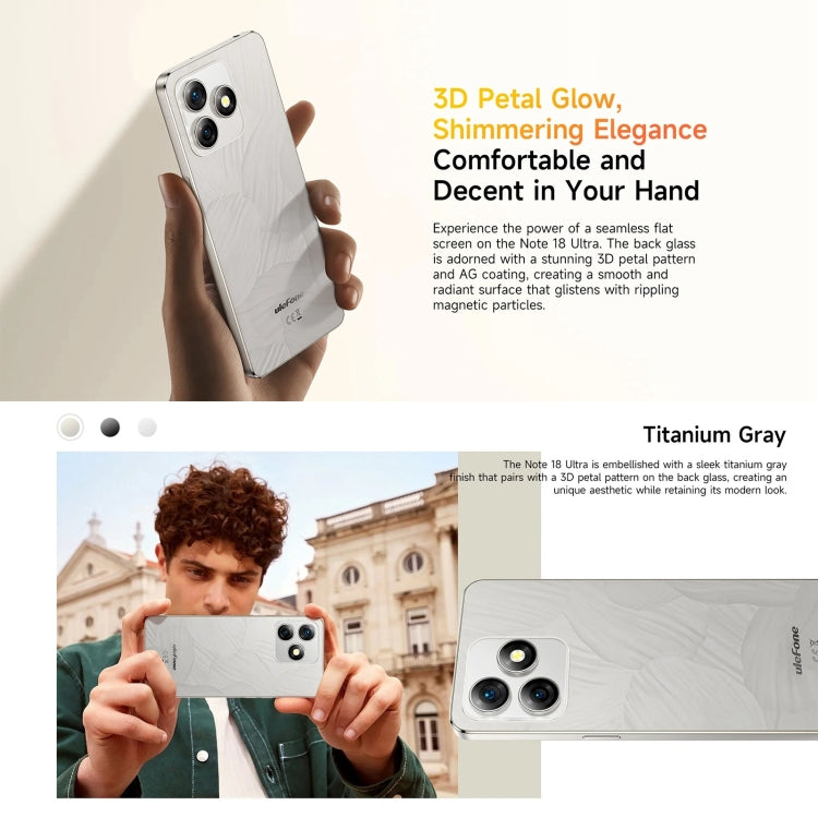 [HK Warehouse] Ulefone Note 18 Ultra, 6GB+256GB, Side Fingerprint, 6.78 inch Android 13 MediaTek Dimensity 720 5G MT6853 Octa Core 2.0GHz, NFC, Network: 5G(Moonlit White) - Ulefone by Ulefone | Online Shopping UK | buy2fix