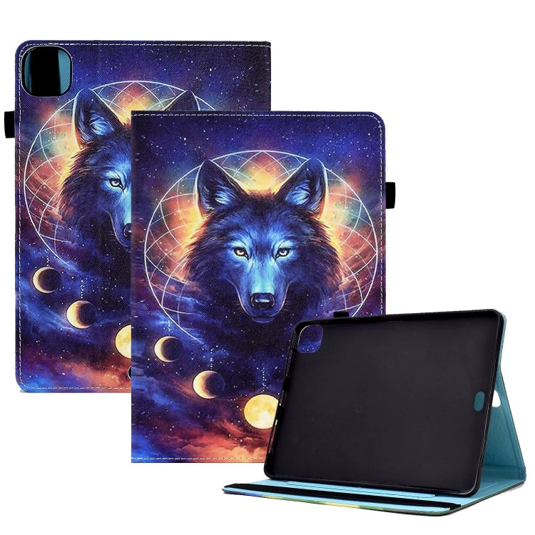 For iPad Pro 11 2024 Painted Elastic Band Smart Leather Tablet Case(Space Wolf) - iPad Pro 11 2024 Cases by buy2fix | Online Shopping UK | buy2fix