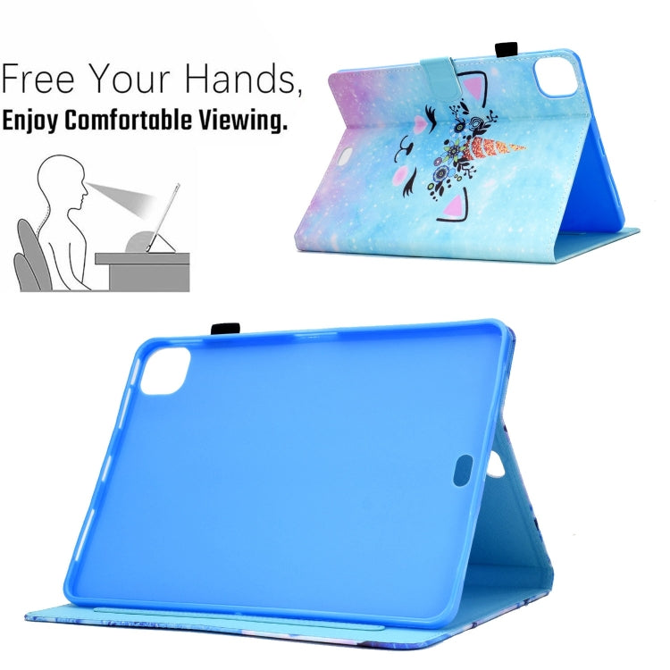 For iPad Pro 11 2024 Painted Stitching Smart Leather Tablet Case(Wildebeest) - iPad Pro 11 2024 Cases by buy2fix | Online Shopping UK | buy2fix