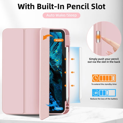 For iPad Air 11 2025 / 2024 3-fold TPU Smart Leather Tablet Case with Pen Slot(Pink) - iPad Air 11 2025 / 2024 Cases by buy2fix | Online Shopping UK | buy2fix