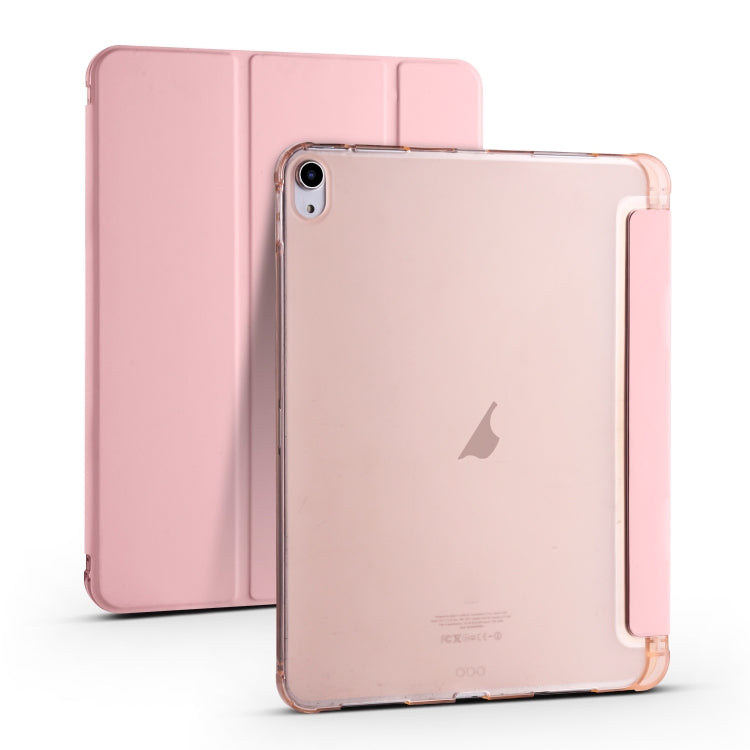 For iPad Air 11 2024 3-fold TPU Leather Smart Tablet Case with Pen Slot(Pink) - iPad Air 11 2024 Cases by buy2fix | Online Shopping UK | buy2fix