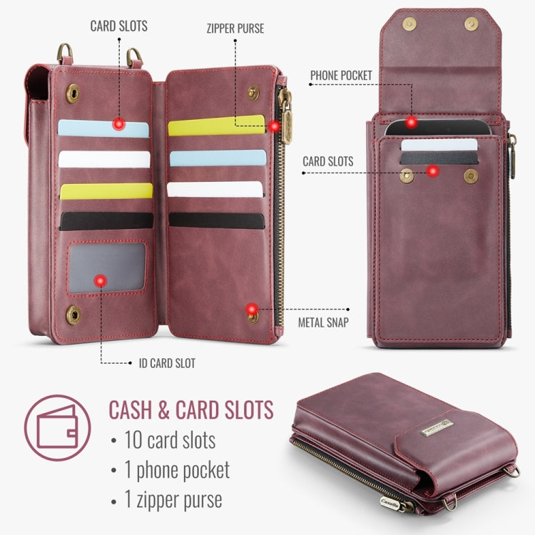 CaseMe Me40 Vertical Multifunctional Shoulder Crossbody Phone Bag(Red) -  by CaseMe | Online Shopping UK | buy2fix