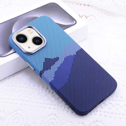 For iPhone 13 Kevlar Carbon Fiber Texture MagSafe Magnetic Phone Case(Blue) - iPhone 13 Cases by buy2fix | Online Shopping UK | buy2fix