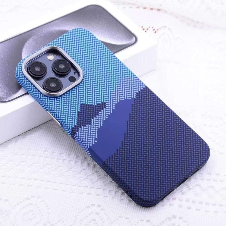 For iPhone 12 Pro Max Kevlar Carbon Fiber Texture MagSafe Magnetic Phone Case(Blue) - iPhone 12 Pro Max Cases by buy2fix | Online Shopping UK | buy2fix