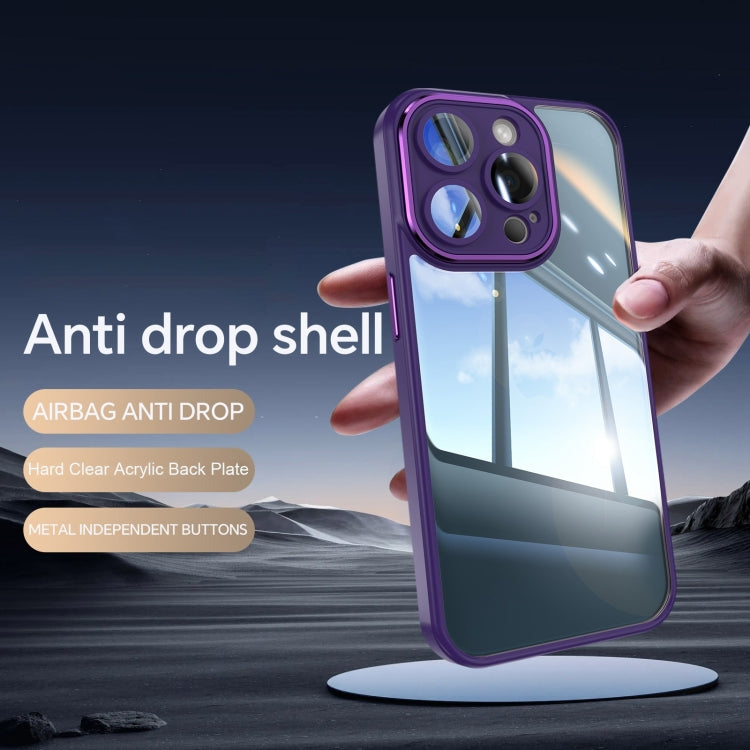 For iPhone 16 Pro Max Acrylic Hybrid TPU Armor Shockproof Phone Case(Purple) - iPhone 16 Pro Max Cases by buy2fix | Online Shopping UK | buy2fix