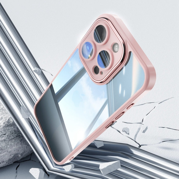 For iPhone 16 Acrylic Hybrid TPU Armor Shockproof Phone Case(Pink) - iPhone 16 Cases by buy2fix | Online Shopping UK | buy2fix