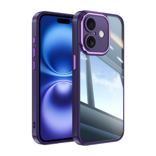 For iPhone 16 Acrylic Hybrid TPU Armor Shockproof Phone Case(Purple) - iPhone 16 Cases by buy2fix | Online Shopping UK | buy2fix