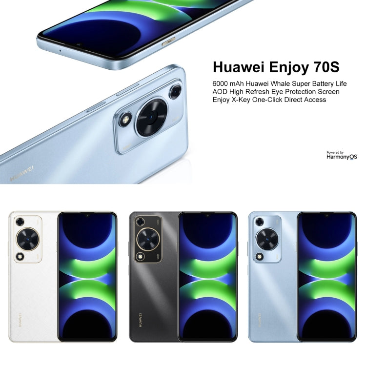 HUAWEI Enjoy 70S, 8GB+256GB, Side Fingerprint Identification, 6.75 inch HarmonyOS 4.2 Octa Core 2.4GHz, Network: 4G, Not Support Google Play(White) - Huawei Mate & P by Huawei | Online Shopping UK | buy2fix