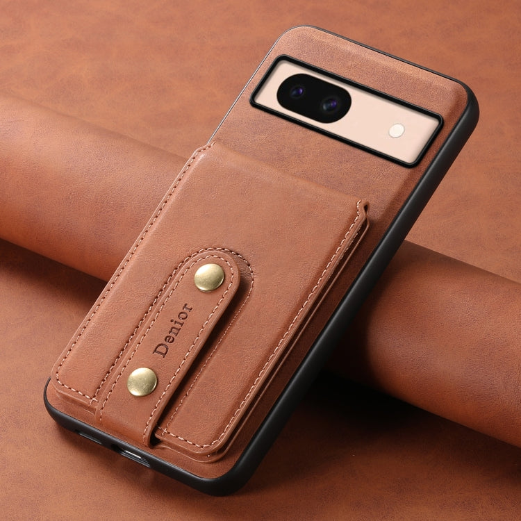 For Google Pixel 8a Denior D14 NK Retro Pattern MagSafe Magnetic Card Holder Leather Phone Case(Brown) - Google Cases by Denior | Online Shopping UK | buy2fix