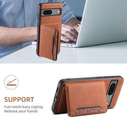 For Google Pixel 7 5G Denior D13 Retro Texture Leather MagSafe Card Bag Phone Case(Brown) - Google Cases by Denior | Online Shopping UK | buy2fix