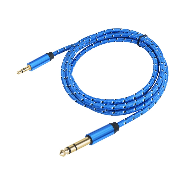 3662-3662BK 3.5mm Male to 6.35mm Male Stereo Amplifier Audio Cable, Length:2m(Blue) - Microphone Audio Cable & Connector by buy2fix | Online Shopping UK | buy2fix