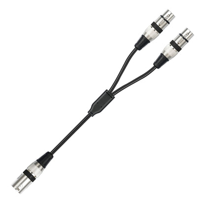 2055YMFF-05 XLR 3pin Male to Dual Female Audio Cable, Length: 50cm(Black+Black) - Microphone Audio Cable & Connector by buy2fix | Online Shopping UK | buy2fix