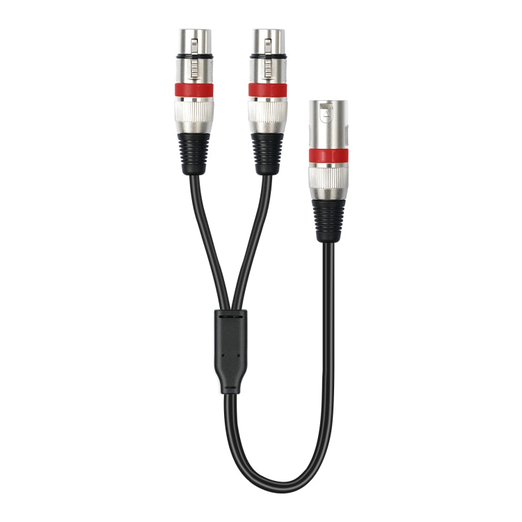 2055YMFF-05 XLR 3pin Male to Dual Female Audio Cable, Length: 50cm(Black+Red) - Microphone Audio Cable & Connector by buy2fix | Online Shopping UK | buy2fix