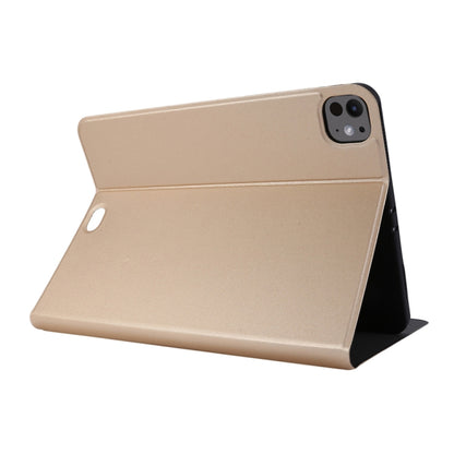 For iPad Pro 11 2024 Stretch Voltage Plain Leather Smart Tablet Case(Gold) - iPad Pro 11 2024 Cases by buy2fix | Online Shopping UK | buy2fix