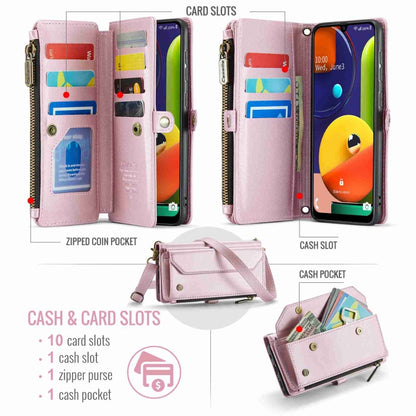 For Samsung Galaxy A30s / A50s / A50 CaseMe C36 Card Slots Zipper Wallet RFID Anti-theft Leather Phone Case(Pink) - Galaxy Phone Cases by CaseMe | Online Shopping UK | buy2fix