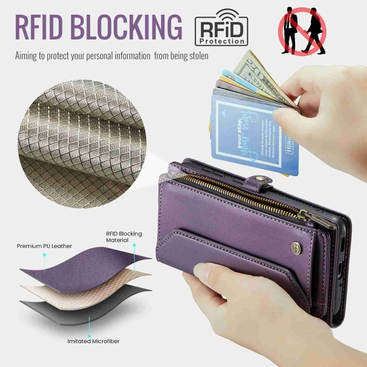 For Samsung Galaxy A53 5G CaseMe C36 Card Slots Zipper Wallet RFID Anti-theft Leather Phone Case(Purple) - Galaxy Phone Cases by CaseMe | Online Shopping UK | buy2fix