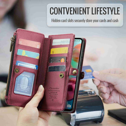 For Samsung Galaxy A71 4G CaseMe C36 Card Slots Zipper Wallet RFID Anti-theft Leather Phone Case(Wine Red) - Galaxy Phone Cases by CaseMe | Online Shopping UK | buy2fix