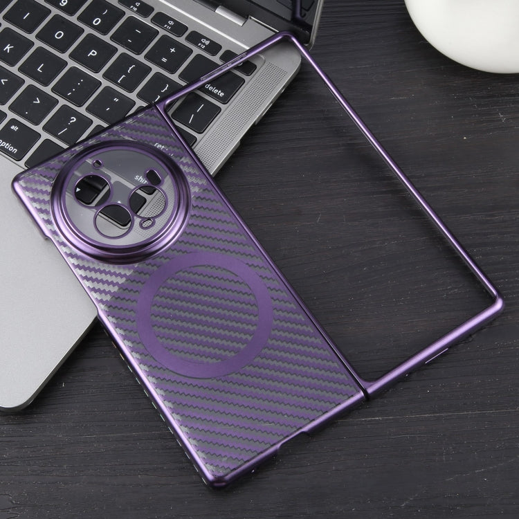 For vivo X Fold3 Pro 6D Plated Carbon Fiber Clear Magsafe PC Phone Case(Aurora Purple) - vivo Cases by buy2fix | Online Shopping UK | buy2fix