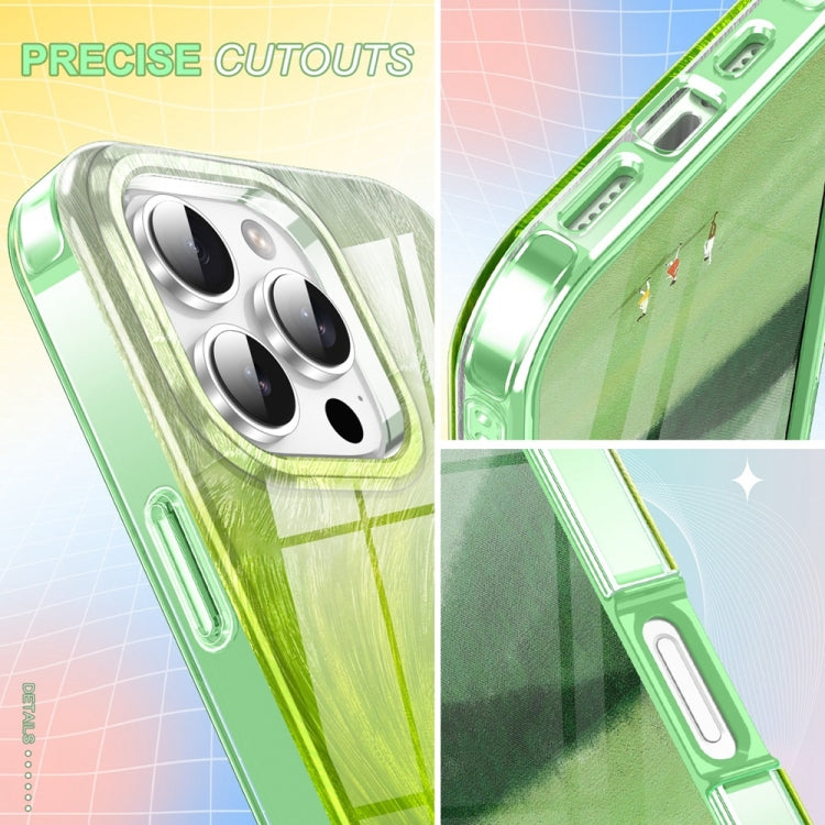 For iPhone 16 Pro IMD Gradient Feather PC Hybrid TPU Phone Case(Green) - iPhone 16 Pro Cases by buy2fix | Online Shopping UK | buy2fix