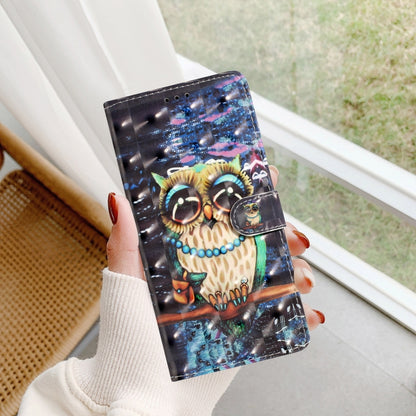 For Motorola Moto G Play 2024 3D Pattern Leather Phone Case(Big-eyed owl) - Motorola Cases by buy2fix | Online Shopping UK | buy2fix