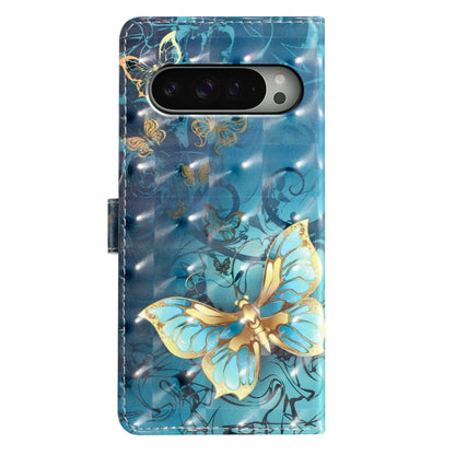 For Google Pixel 9 / 9 Pro 3D Pattern Leather Phone Case(3D Butterfly) - Google Cases by buy2fix | Online Shopping UK | buy2fix