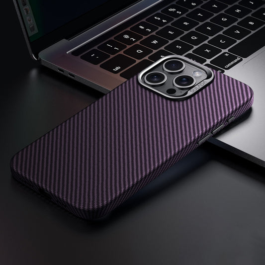 For iPhone 15 Pro Max SULADA 600D Kevlar Texture PC Shockproof Phone Case(Purple) - iPhone 15 Pro Max Cases by SULADA | Online Shopping UK | buy2fix