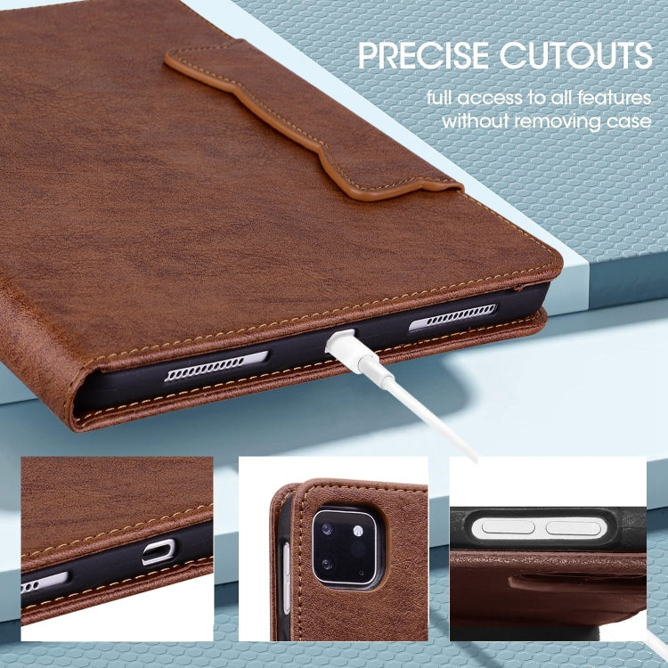 For iPad Air 11 2024 / Air 5 / Air 4 Cat Buckle Leather Smart Tablet Case(Brown) - iPad Air 11 2024 Cases by buy2fix | Online Shopping UK | buy2fix