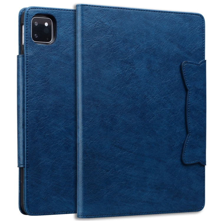 For iPad Pro 11 2024 Cat Buckle Leather Smart Tablet Case(Royal Blue) - iPad Pro 11 2024 Cases by buy2fix | Online Shopping UK | buy2fix