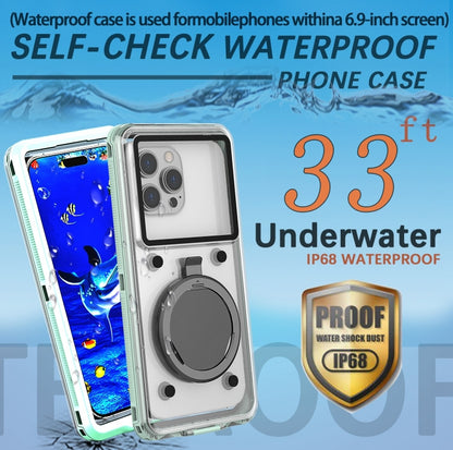 33ft 10m Underwater IP68 Waterproof Phone Case For Under 6.6 inch Phones(Green) - Galaxy Phone Cases by buy2fix | Online Shopping UK | buy2fix