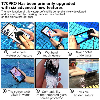 33ft 10m Underwater IP68 Waterproof Phone Case For Under 6.6 inch Phones(White) - Galaxy Phone Cases by buy2fix | Online Shopping UK | buy2fix