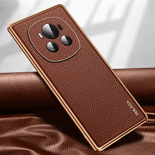 For Honor Magic6 SULADA TPU + Litchi Texture Leather Phone Case(Brown) - Honor Cases by SULADA | Online Shopping UK | buy2fix