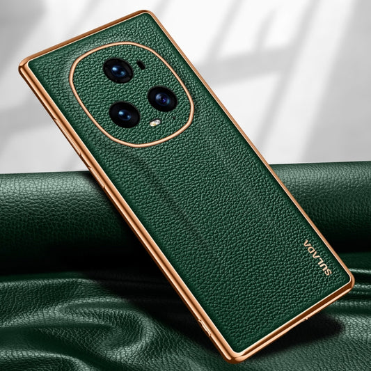 For Honor Magic5 Ultimate SULADA TPU + Litchi Texture Leather Phone Case(Green) - Honor Cases by SULADA | Online Shopping UK | buy2fix